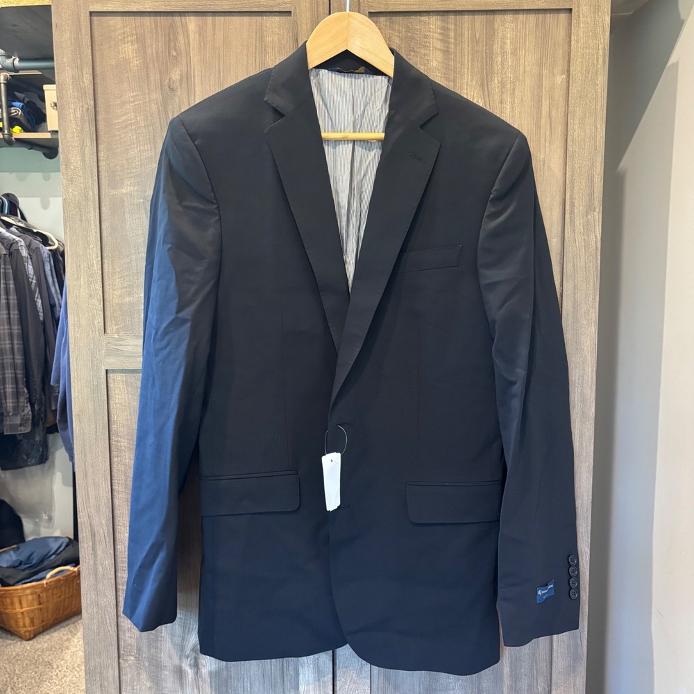 NWT Brooks Brothers Explorer Classic Navy Blue Wool Blend Suit Jacket Blazer 40L